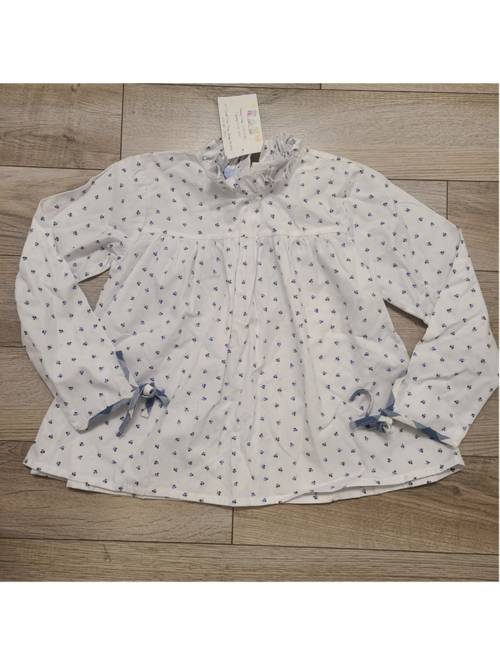NEW Bella Bliss Girls Ruffled Turner White Blouse Dainty Berry Size 7 Girls